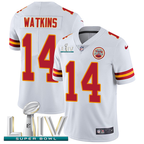 Kansas City Chiefs Nike #14 Sammy Watkins White Super Bowl LIV 2020 Men Stitched NFL Vapor Untouchable Limited Jersey->kansas city chiefs->NFL Jersey